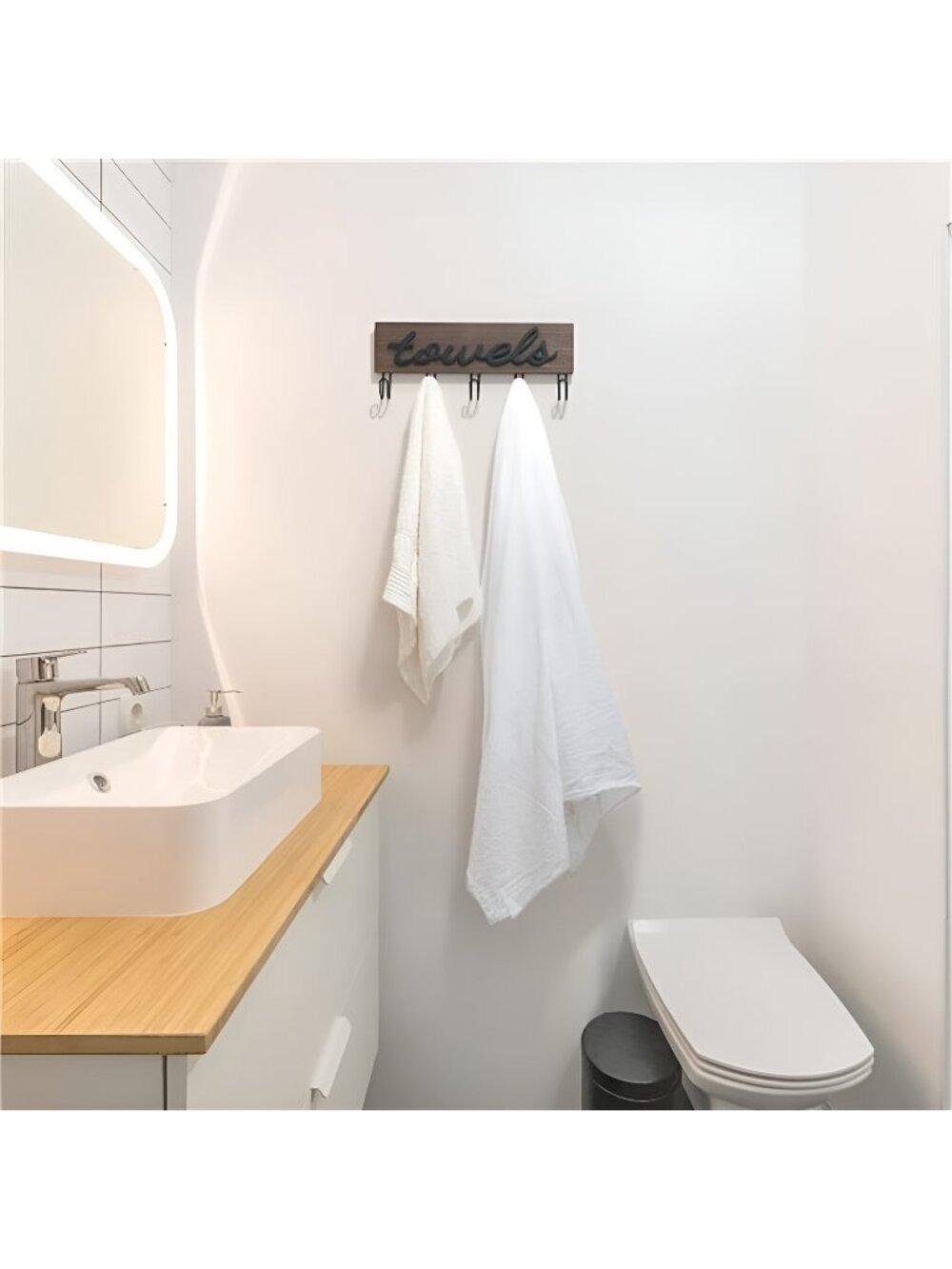 Towel Holder Wall Mounted Towel Rack Bathroom Decor, 12.6" x 5.2"